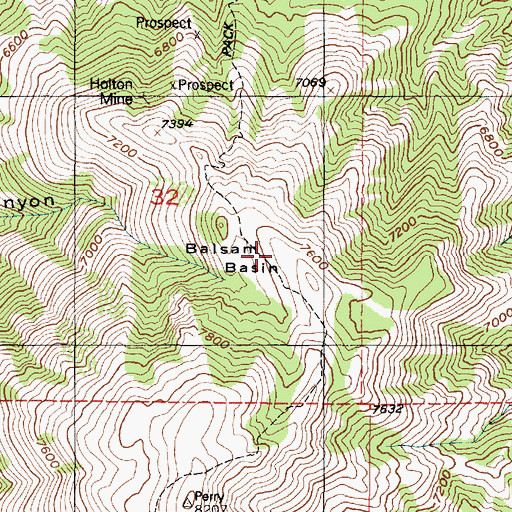 Topographic Map of Balsam Basin, UT
