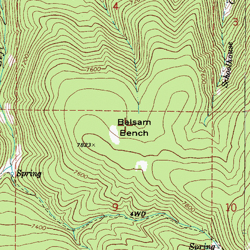 Topographic Map of Balsam Bench, UT