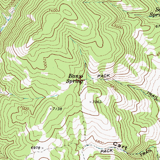 Topographic Map of Banjo Spring, UT