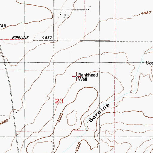 Topographic Map of Bankhead Well, UT