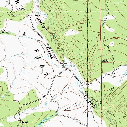Topographic Map of Bar A Creek, UT