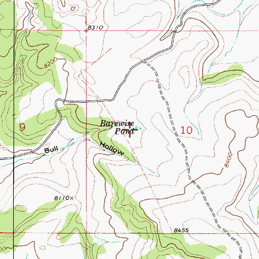 Topographic Map of Barewire Pond, UT