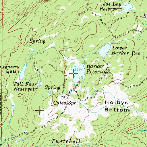 Topographic Map of Barker Reservoir, UT