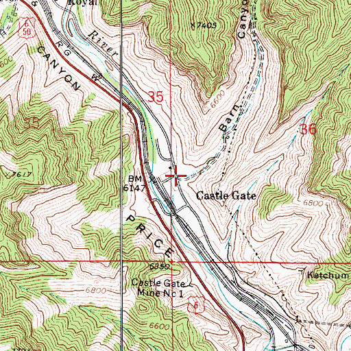 Topographic Map of Barn Canyon, UT