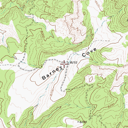 Topographic Map of Barney Cove, UT