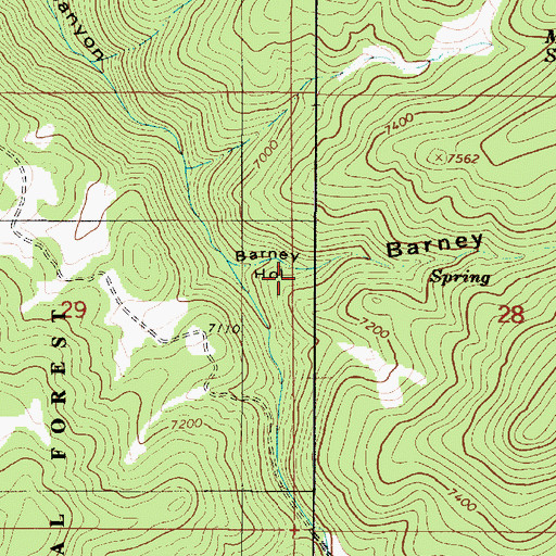 Topographic Map of Barney Hollow, UT