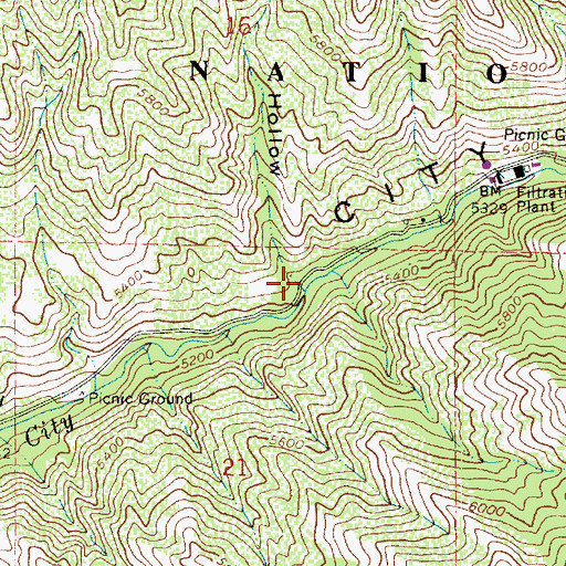Topographic Map of Barneys Hollow, UT