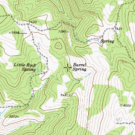 Topographic Map of Barrel Spring, UT