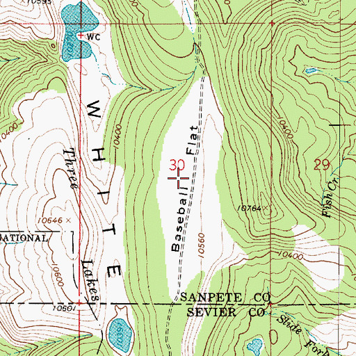 Topographic Map of Baseball Flat, UT
