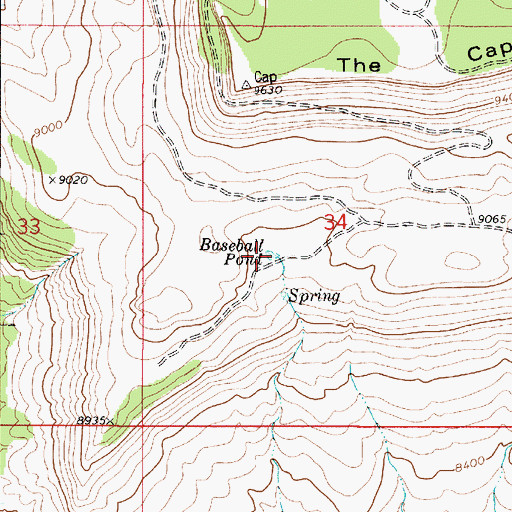 Topographic Map of Baseball Pond, UT