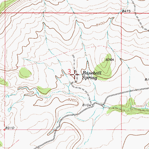 Topographic Map of Baseball Spring, UT