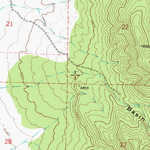 Topographic Map of Basin Canyon, UT
