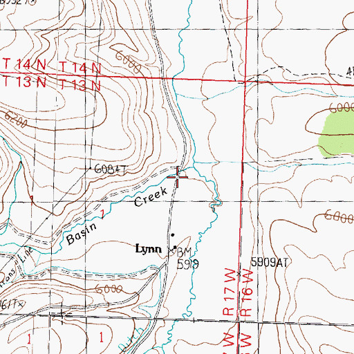 Topographic Map of Basin Creek, UT