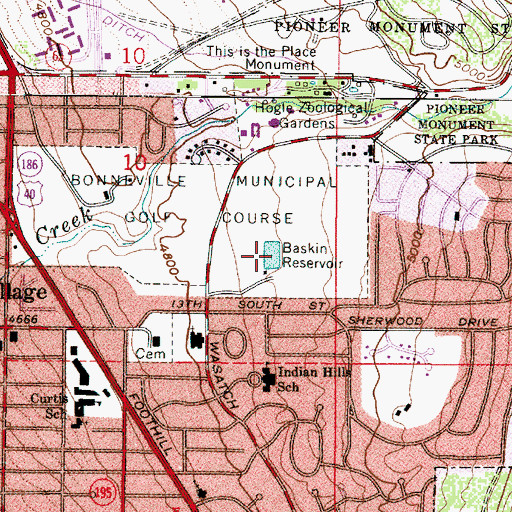 Topographic Map of Baskin Reservoir, UT