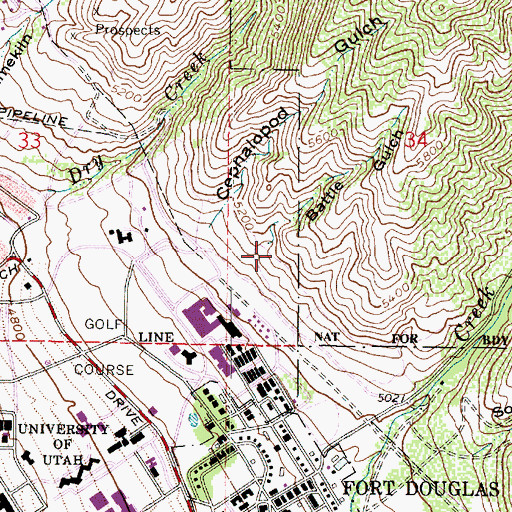 Topographic Map of Battle Gulch, UT