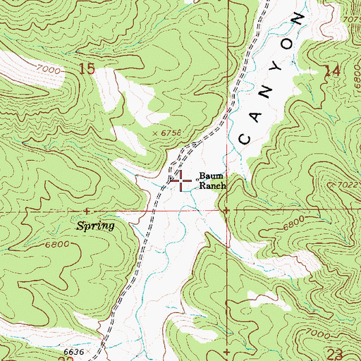 Topographic Map of Baum Ranch, UT