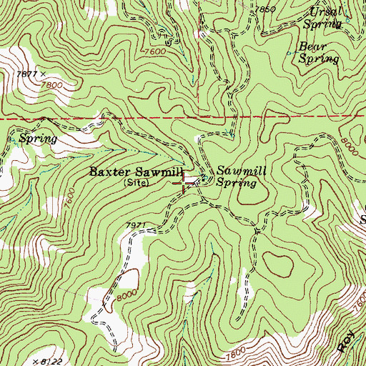 Topographic Map of Baxter Sawmill, UT