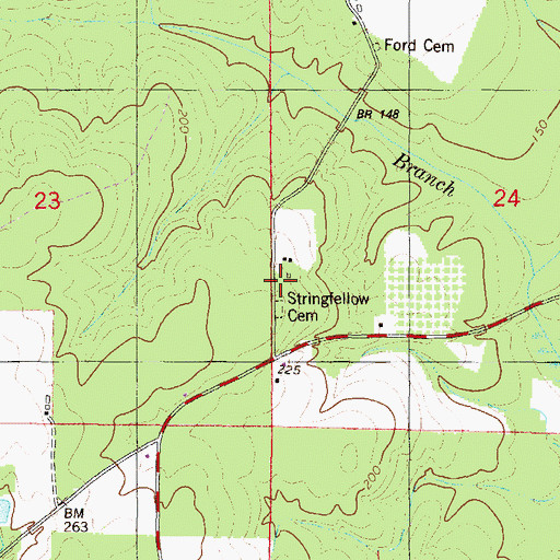 Topographic Map of Stringfellow Church, AL