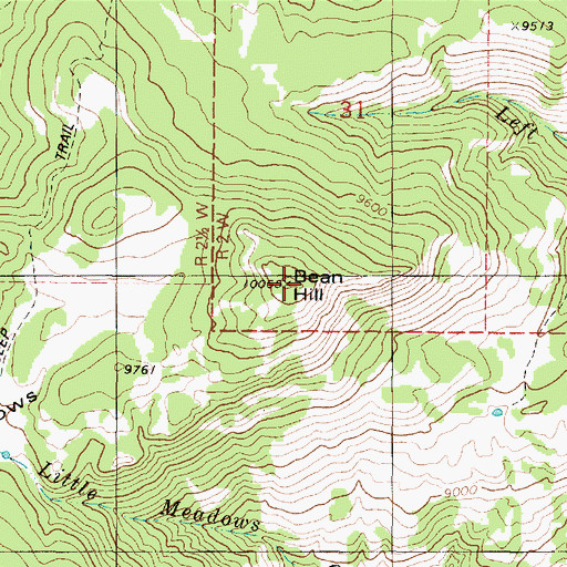 Topographic Map of Bean Hill, UT