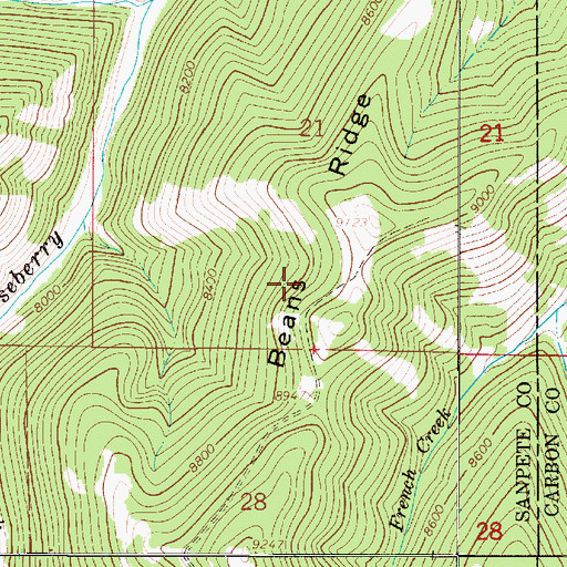 Topographic Map of Bean Ridge, UT