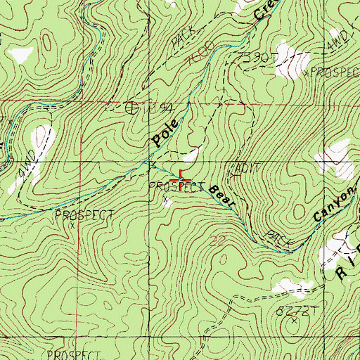 Topographic Map of Bear Canyon, UT