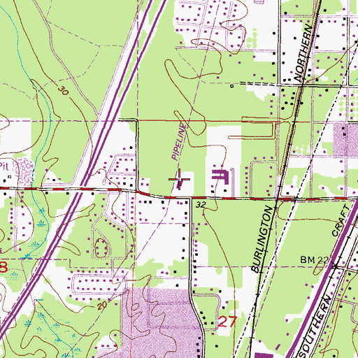 Topographic Map of Suburban Hospital, AL