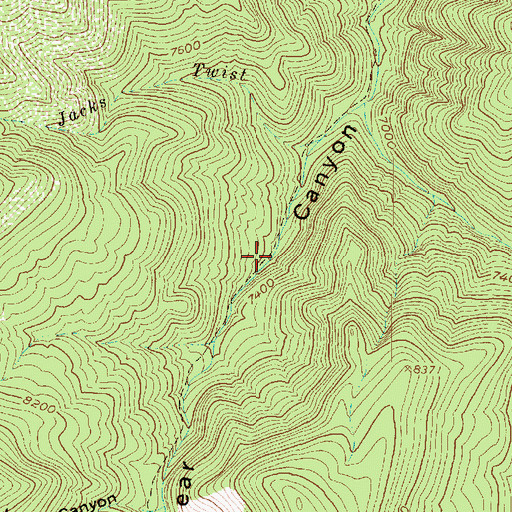 Topographic Map of Bear Canyon, UT