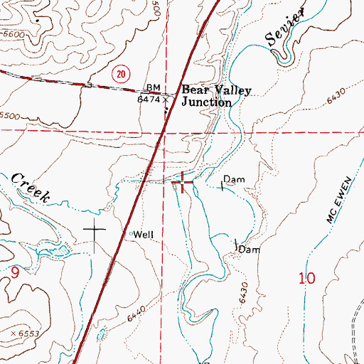 Topographic Map of Bear Creek, UT