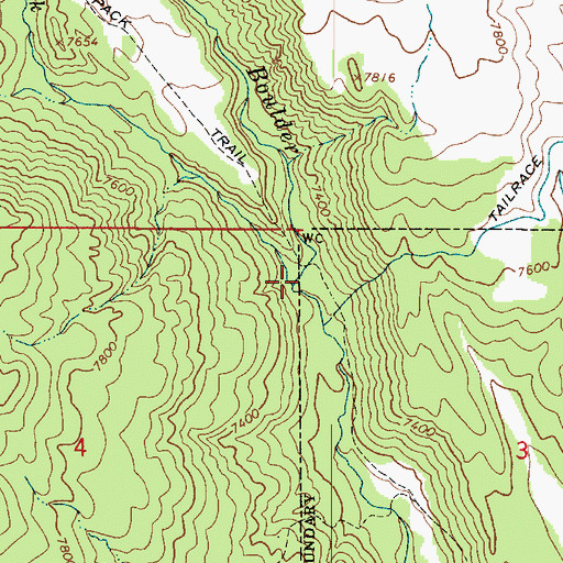 Topographic Map of Bear Creek, UT
