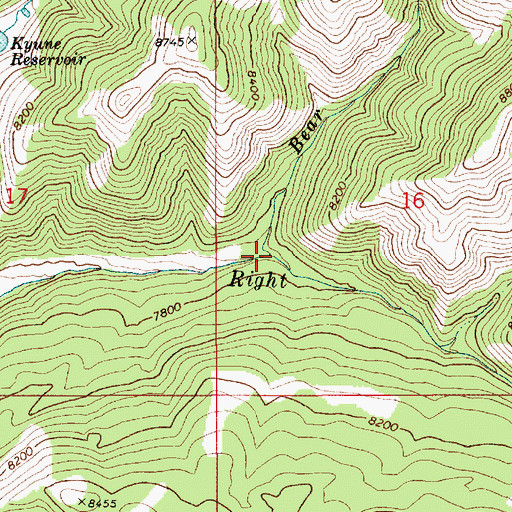 Topographic Map of Bear Creek, UT