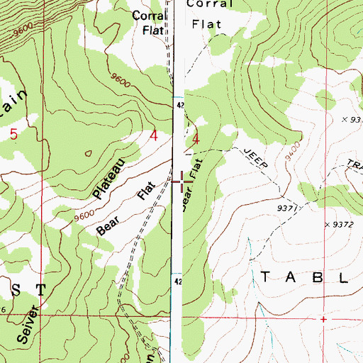 Topographic Map of Bear Flat, UT