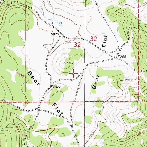 Topographic Map of Bear Flat, UT