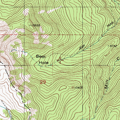 Topographic Map of Bear Hole, UT