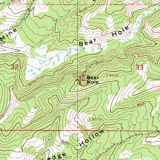 Topographic Map of Bear Hole, UT