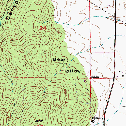 Topographic Map of Bear Hollow, UT