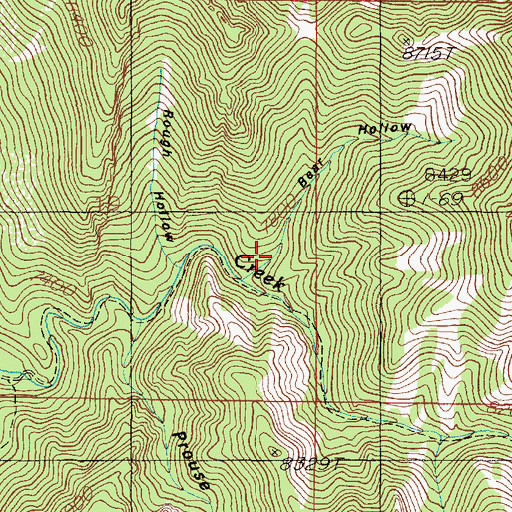 Topographic Map of Bear Hollow, UT