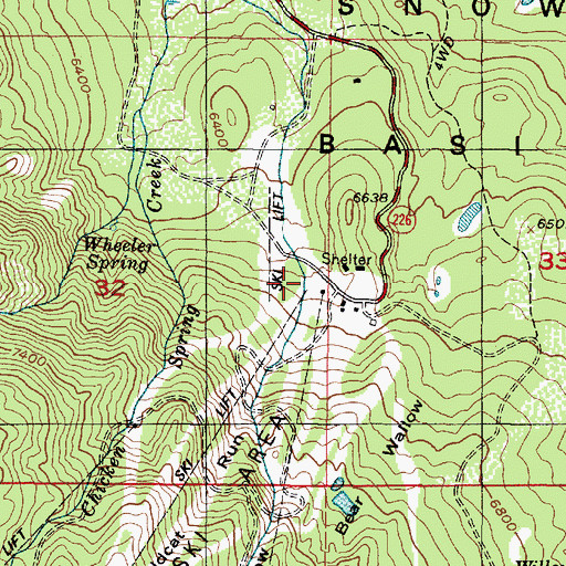Topographic Map of Bear Hollow, UT