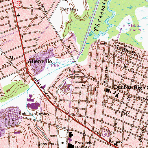Topographic Map of Sunlight Baptist Church, AL