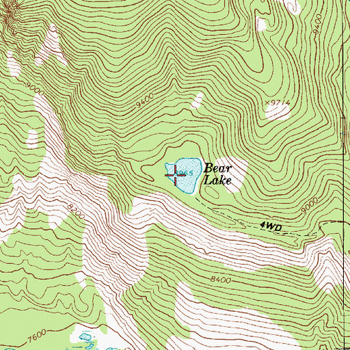 Topographic Map of Bear Lake, UT