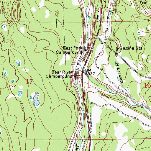 Topographic Map of Bear River Campground, UT