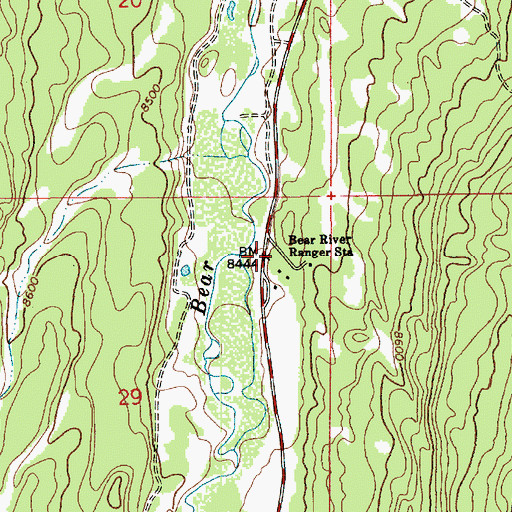 Topographic Map of Bear River Ranger Station, UT