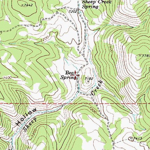 Topographic Map of Bear Spring, UT