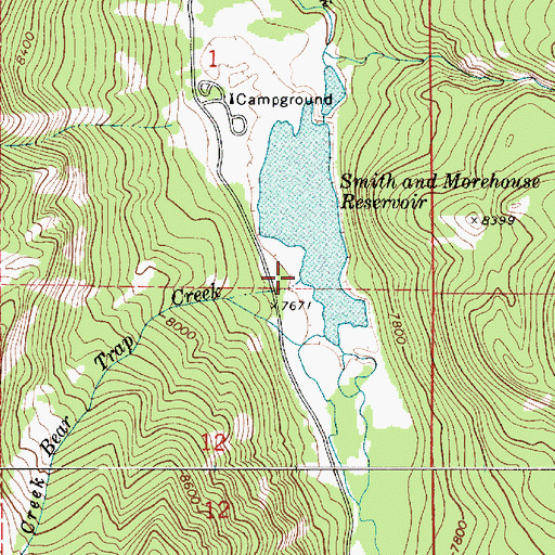 Topographic Map of Bear Trap Creek, UT