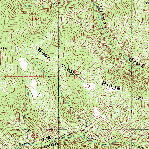 Topographic Map of Bear Trap Ridge, UT
