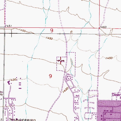 Topographic Map of Crossed Arrows Park, AZ