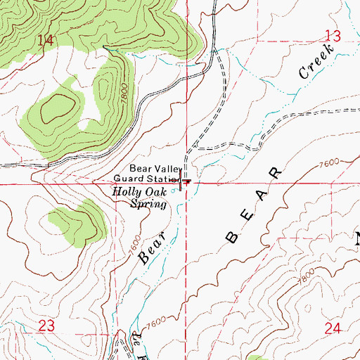 Topographic Map of Bear Valley Guard Station, UT