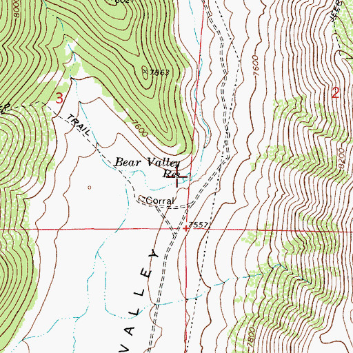 Topographic Map of Bear Valley Reservoir, UT