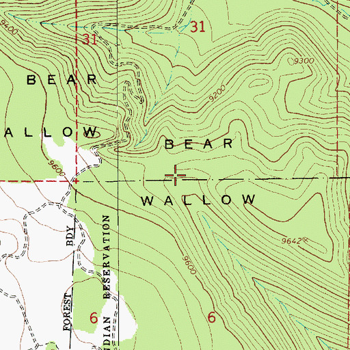 Topographic Map of Bear Wallow, UT
