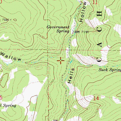 Topographic Map of Bear Wallow, UT