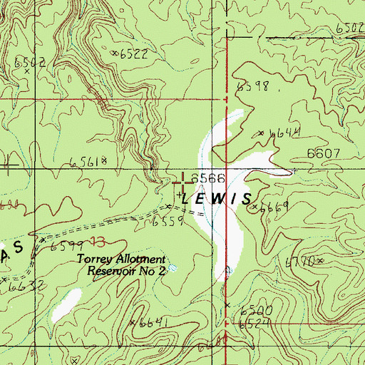 Topographic Map of Beas Lewis Flats, UT